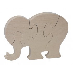 Puzzle Elephant en hêtre massif brut