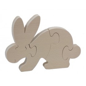 Puzzle Lapin en hêtre massif brut
